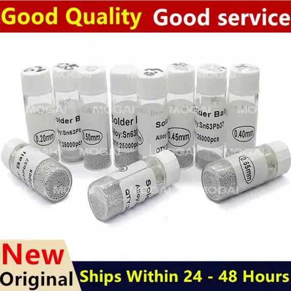 1 Bottle Reballing Balls (0.2 0.25 0.3 0.35 0.4 0.45 0.5 0.55 0.6 0.65 0.76 ) BGA LeadSolder Ball Leaded BGA Rework Repair Tools