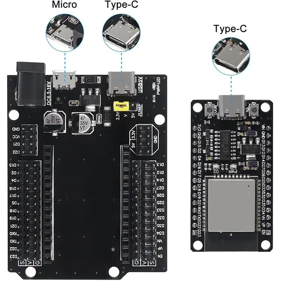 FOR 32 Development Board CH340C WiFi+Bluetooth Ultra-Low Power Dual Core FOR 32-DevKitC-32 Expansion Board
