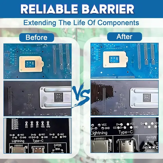 PCB Conformal Coating Clear Waterproof Insulating Varnish Fast Dry Electronic Circuit Board Protection Paint + Brush