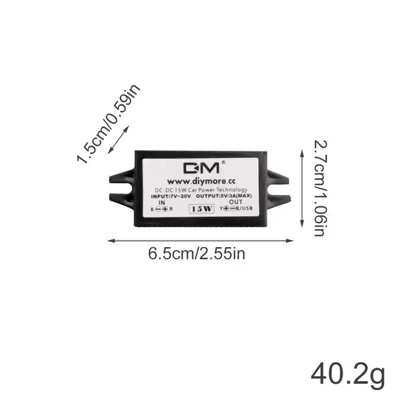 10W 15W 24W 12V to 5V 2A 3A DC-DC Step Down Buck Converter Power Supply Module Mini USB Micro USB Male Female Type-C Adapter