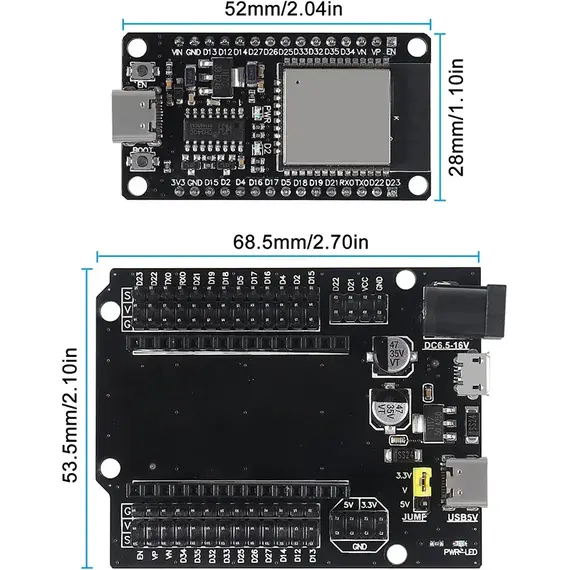 FOR 32 Development Board CH340C WiFi+Bluetooth Ultra-Low Power Dual Core FOR 32-DevKitC-32 Expansion Board