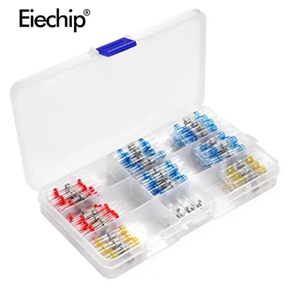100pcs/50pcs Heat Shrink Connect Terminals Wire Insulated Butt Connectors Waterproof Solder Sleeve Tube Crimp Terminals With box
