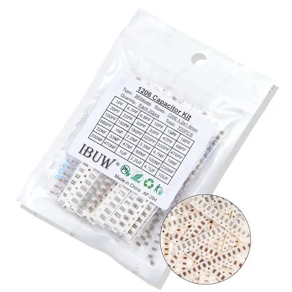 320PCS 720PCS 2500PCS 0603 0805 1206 SMD Capacitor Kit Assorted Kit 16/36/50Values PUMUDSY 1PF ~ 1UF
