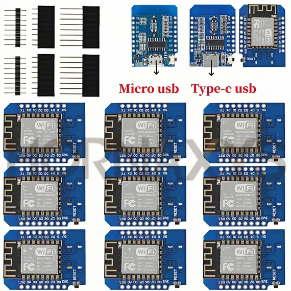 1-10PCS/WeMos D1 Mini TYPE-C/Micro USB ESP8266 ESP-12F CH340G V2 Module WiFi D1 Mini Development Board 3.3V With Pin For Arduino