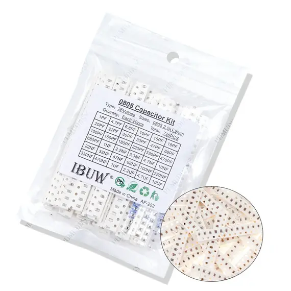 320PCS 720PCS 2500PCS 0603 0805 1206 SMD Capacitor Kit Assorted Kit 16/36/50Values PUMUDSY 1PF ~ 1UF