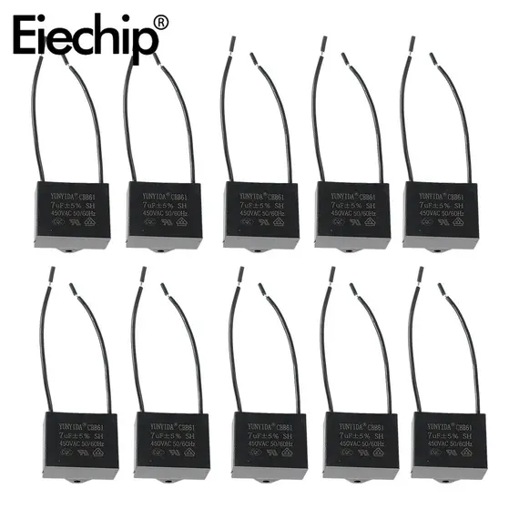 5PCS CBB61 Fan Starting Capacitor 450V 0.8uF 1uF 1.2uF 1.5uF 1.8uF 2uF 2.5uF 3uF 3.5uF 4uF 5uF 6uF 7uF 8uF 10uF  Fan Ceiling