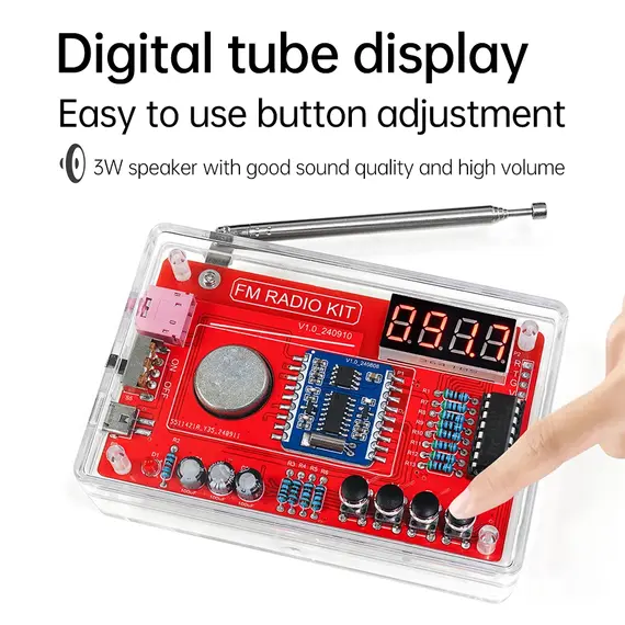 RDA5807 87-108MHz FM Radio DIY Radio Soldering Kit Suitable for School Teaching and DIY Enthusiasts Etc.