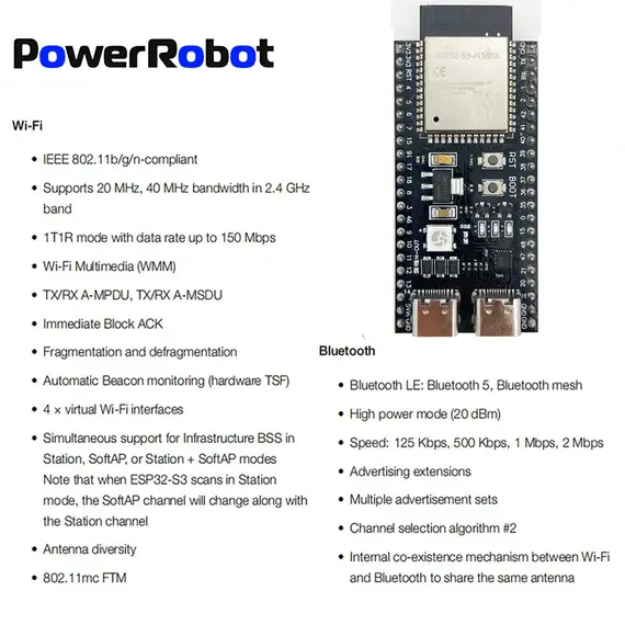ESP32-S3 Wifi BT Module Development Board 44Pin Type-C for Arduino IDE ESP32-S3-WROOM1 N16R8 N8R2 ESP32 S3 16MB Flash 8M PSRAM