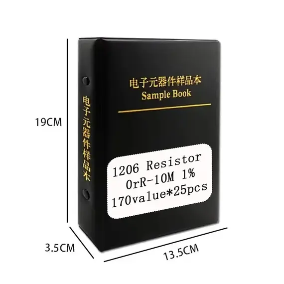 Resistor capacitor Book 2 in 1 SMD chip Sample 0201 0402 0603 0805 1206 0R~10M 1% 1PF-22UF Student engineer maintenance