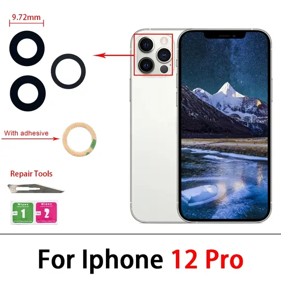 Camera Glass Lens Back Rear Camera Glass Lens with Glue Replacement Repair Spare Parts For iPhone 11 Pro Max 14 Plus 13 12 Mini