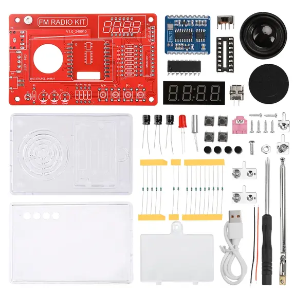RDA5807 87-108MHz FM Radio DIY Radio Soldering Kit Suitable for School Teaching and DIY Enthusiasts Etc.
