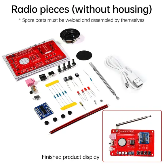 RDA5807 87-108MHz FM Radio DIY Radio Soldering Kit Suitable for School Teaching and DIY Enthusiasts Etc.