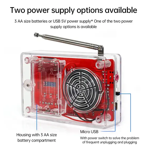 RDA5807 87-108MHz FM Radio DIY Radio Soldering Kit Suitable for School Teaching and DIY Enthusiasts Etc.