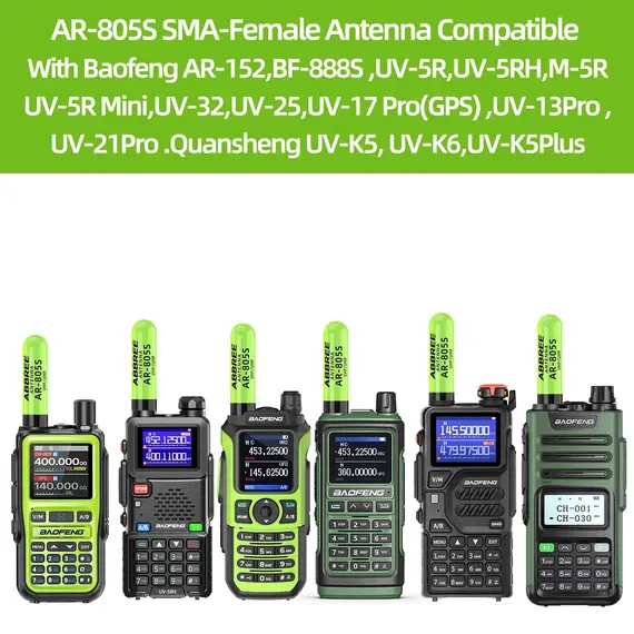 ABBREE AR-805S Mini Antenna Walkie Talkie SMA-Female UHF VHF Dual Band High Gain For Baofeng UV-5R Mini UV-21 PRO Ham Radio