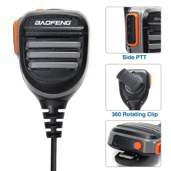 BaoFeng BF-780 2 Pin PTT  Waterproof Speaker Microphone For UV-5R UV-21 UV17 Two Way Radio QuanSheng UV-K5 UV-K6 UV-5RH 21 17 PR