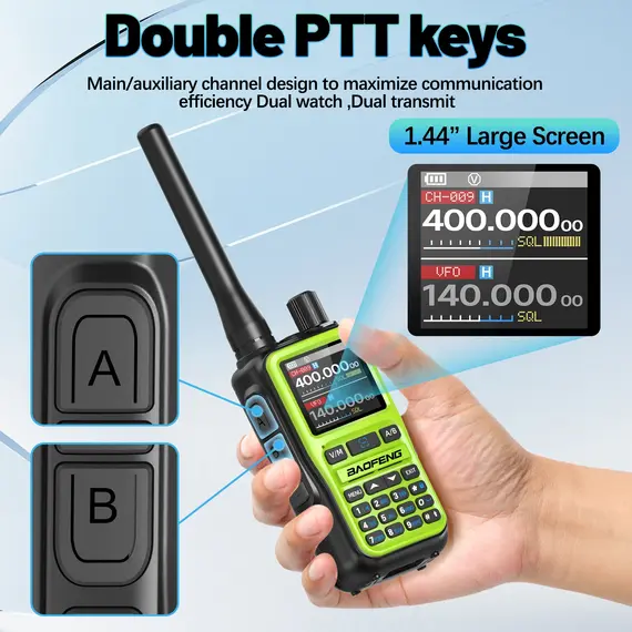 1/2PCS BAOFENG UV-5R Mini Walkie Talkie Dual PTT Wireless Bluetooth Programming Multi-Band Type-C Charge Long Range Ham Radio