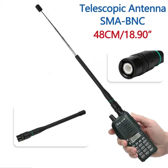 ABBREE AR-775 Telescopic Antenna SMA-Female/Male/BNC Dual Band Antenna For Quansheng UV K5 K6 Baofeng UV-5R BF-888S 21 Ham Radio