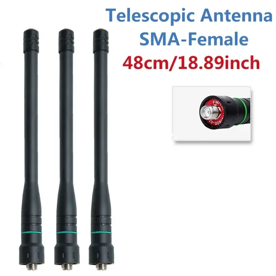 ABBREE AR-775 Telescopic Antenna SMA-Female/Male/BNC Dual Band Antenna For Quansheng UV K5 K6 Baofeng UV-5R BF-888S 21 Ham Radio