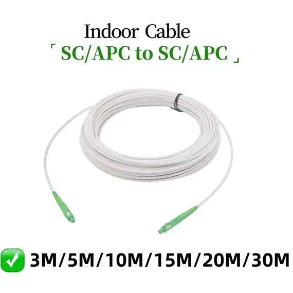 Fiber Optic Wire APC SC to SC APC Optical Single-mode 1-core G657A1 Indoor Extension Cable 3M/5M/10M/15M/20M Fiber Optic Cable