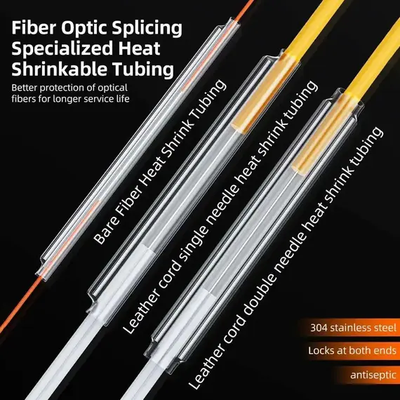 Heat Shrinkable Tube 40mm 45mm 60mm 1pin 2pin Smoove Fiber Optic Splice Protector Tubo Cable Heat Shrink Tube Protector Sleeves