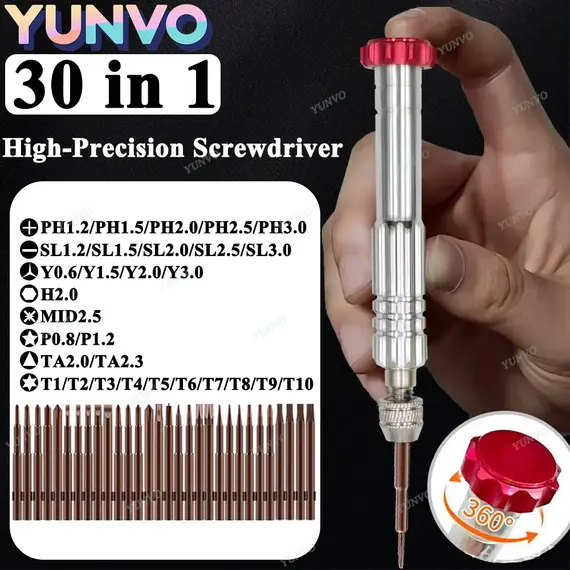 30 in 1 Magnetic Precision Screwdriver Set, S2 Steel Bits, Phone Watch Glasses Repair Tool Kit for iPhone Android