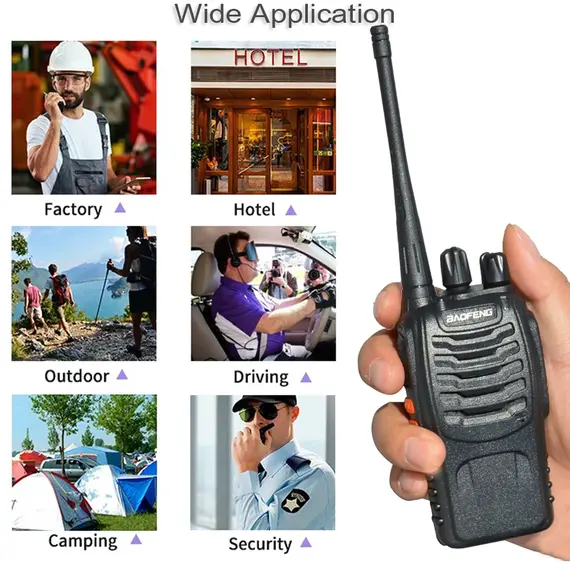 2PCS Baofeng BF 888S Walkie Talkie UHF BF888S Long Range Two Way Ham Portable Radio Transceiver for Hunting Hotel Receiver