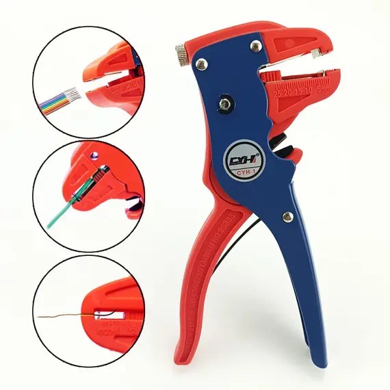 Bomurph Automatic Wire Stripper and Cutter, 2 in 1 Adjustable Electrical Cable Wire Stripping Tool Eagle Nose Pliers