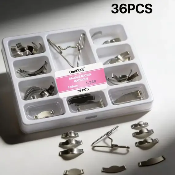 36PCS Saddle Matrix Matrices  0.05MM Sectional Forming Clips Kit No.1330