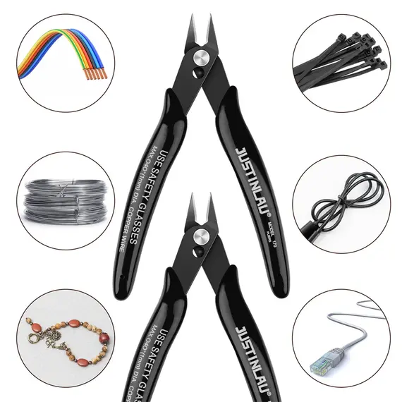 2Pcs Mini Nose Cutting Plier Electrical Wire Cable Cutter  Metal Side Snips Flush Pliers Convenient Durable Tool
