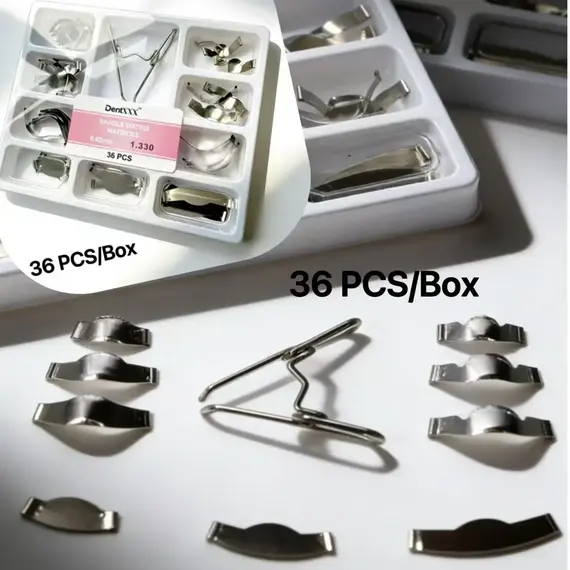 36PCS Saddle Matrix Matrices  0.05MM Sectional Forming Clips Kit No.1330