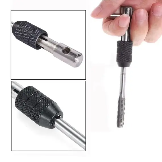 T-Handle Wrench  M3 M4 M5 M6 M8 Hand Tap Reamer Thread Tapping Tool Set Adjustable Machine Screw Thread Tapping Drill Bit