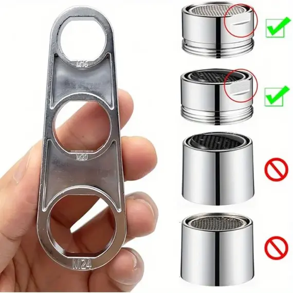 2 In 1 Faucet Aerator Wrench Water Flows Adjusting Faucet Bubbler Wrench Plumber Home Bathrooms Faucets Maintaining Tools