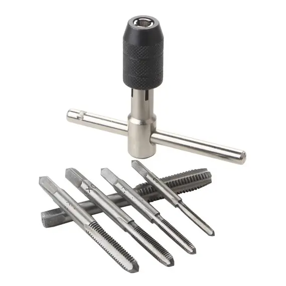 T-Handle Wrench  M3 M4 M5 M6 M8 Hand Tap Reamer Thread Tapping Tool Set Adjustable Machine Screw Thread Tapping Drill Bit