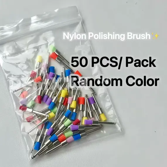 50/100PCS Soft and Dense Nylon Polishing Heads Brushes 2.35mm Colorful Cleaning & Polishing Tools