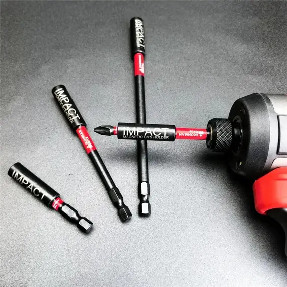 Impact Magnetic Extension Rod Set - 60/75/100/150mm, 1/4" Hexagon Power Drill Bits Holder