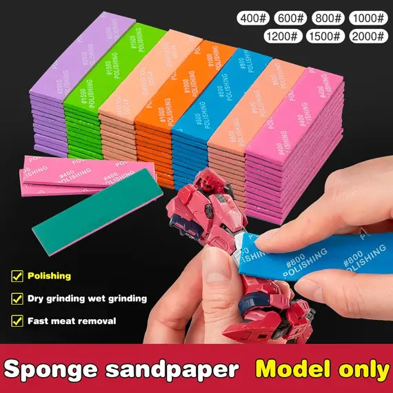 9Pcs For Assembling Model Build Tools Hobby DIY MS-E400~1200 Semi-rigid Sanding Sticks Plastic Model Polishing Rod