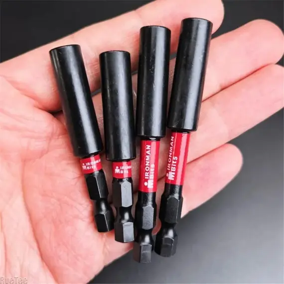 Impact Magnetic Extension Rod Set - 60/75/100/150mm, 1/4" Hexagon Power Drill Bits Holder