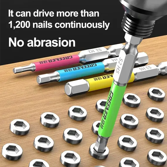 GREENERY Rainbow Hex Key Allen Wrench Screwdriver Bit Set Electric Power Drill Color-Coded Strong Durable Magnetic Repair Tools