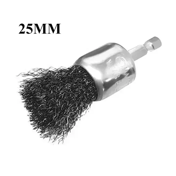 Wire Brush Wheel Cup Set, Wire Brush for Drill 1/4 Inch Hex Shank 0.012 Inch Coarse Carbon Steel Crimped Wire Wheel