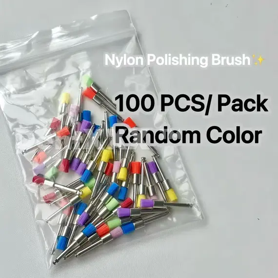 50/100PCS Soft and Dense Nylon Polishing Heads Brushes 2.35mm Colorful Cleaning & Polishing Tools