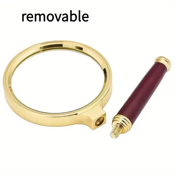 1 Metal Magnifying Glass, 3-5x High-Definition Handheld Magnifying Glass, Suitable for Reading, Science Experiments, Sunlight