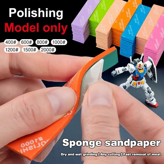 9Pcs For Assembling Model Build Tools Hobby DIY MS-E400~1200 Semi-rigid Sanding Sticks Plastic Model Polishing Rod