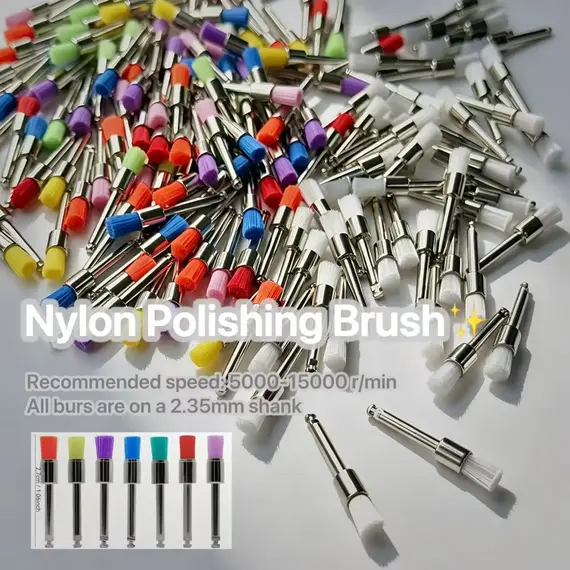 50/100PCS Soft and Dense Nylon Polishing Heads Brushes 2.35mm Colorful Cleaning & Polishing Tools