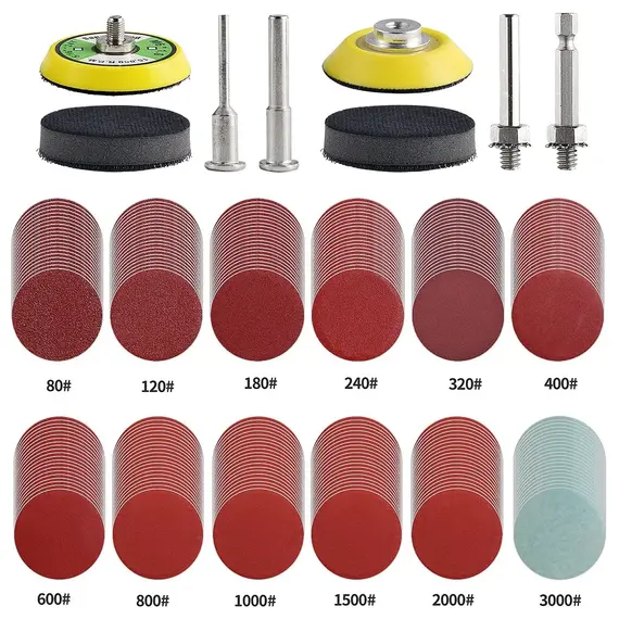 120/240Pcs 2Inch 50mm Sanding Discs Pads 60-3000 Grit Abrasive Polishing Pad Kit For Drill Grinder Rotary Tools Sandpapers