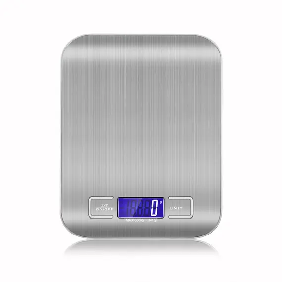 New 5kg/1g Portable Kitchen Scale Coffee Electronic Scale Stainless Steel Surface LCD Backlit Kitchen Food Scales Weighing Tool