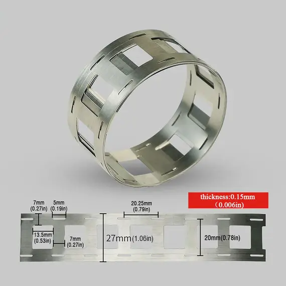 Nickel Plating Strip 0.15x27mm 18650 Lithium Battery Pack 20.25mm Spacing 2 Parallel Spot Welding Nickel Plated Belt