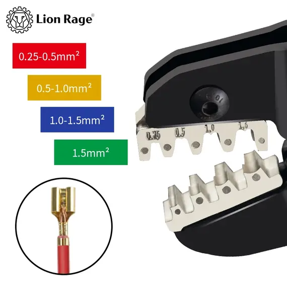 Ratchet Crimping Tool SN-58B Pliers Kit for XH2.54/DuPont2.54/2.8/4.8/6.3/uninsulated/Ferrule Terminals (0.25-1.5mm ²) 23-16AWG