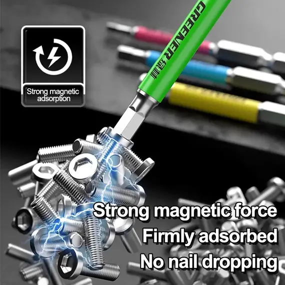 GREENERY Rainbow Hex Key Allen Wrench Screwdriver Bit Set Electric Power Drill Color-Coded Strong Durable Magnetic Repair Tools