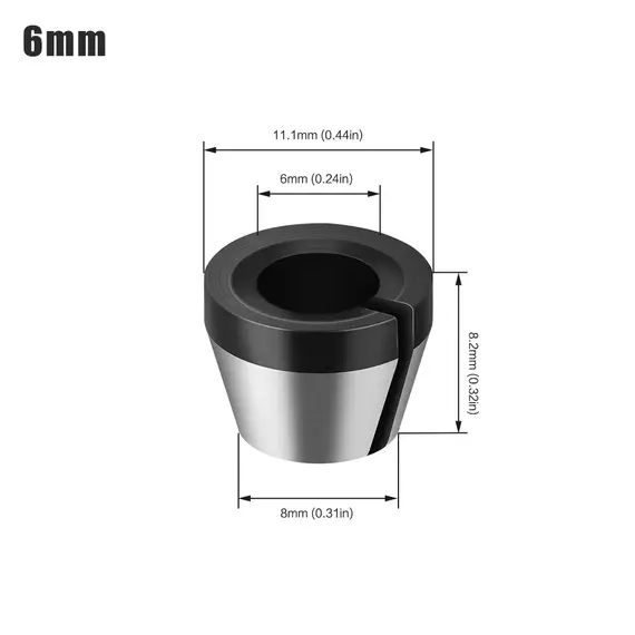 6mm 6.35mm 8mm Collet Chuck Engraving Trimming Machine With Nut Router Bit Adapter Electric Router Milling Cutter Accessories