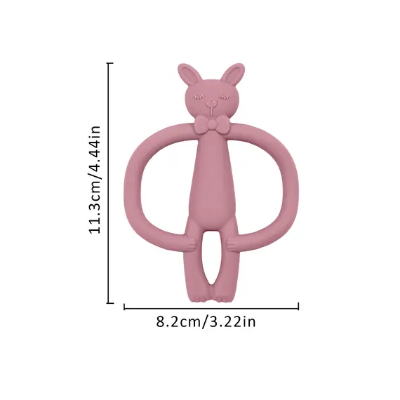 Color Kids 1PCS Silicone Teether Toys Baby Nursing Teether Gifts Newborn Cartoon Rabbit Teether Toys Teething Infant Chewing Toy